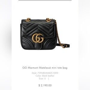 GG Marmont Matelassé mini tote bag